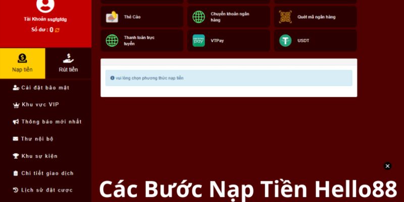Hướng Dẫn Nạp Tiền Hello88 Chi Tiết Trong 3 Bước  - pixon